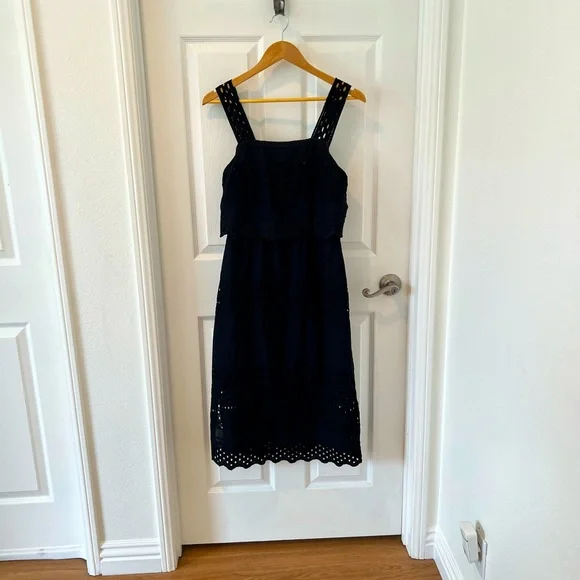JCREW BLACK EMBROIDERED SUNDRESS SIZE 2